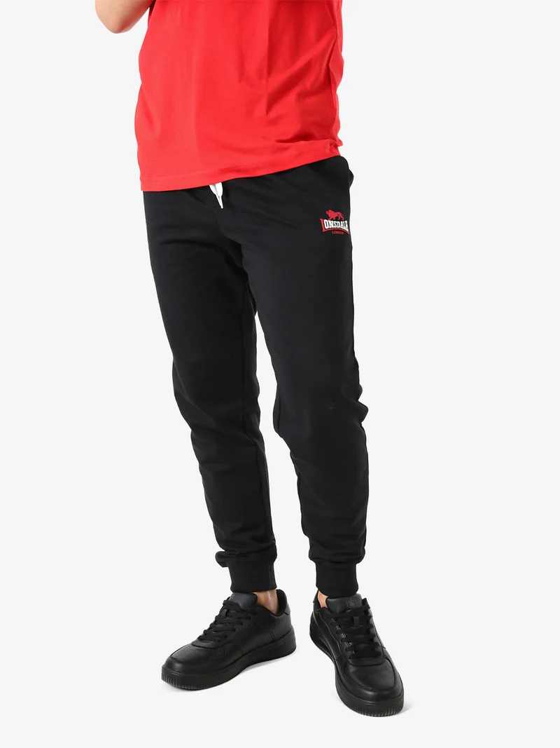 Pantaloni sportivi da uomo con coulisse e polsini - nero