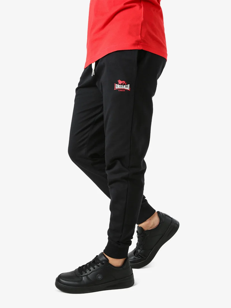 Pantaloni sportivi da uomo con coulisse e polsini - nero