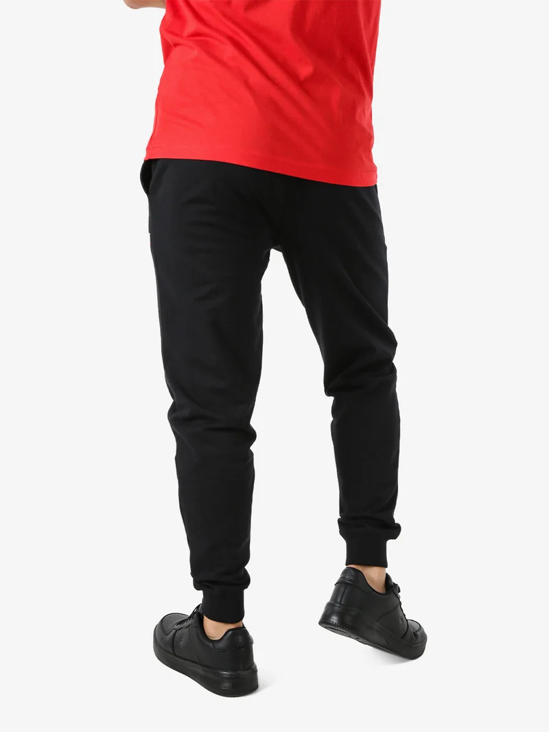 Pantaloni sportivi da uomo con coulisse e polsini - nero