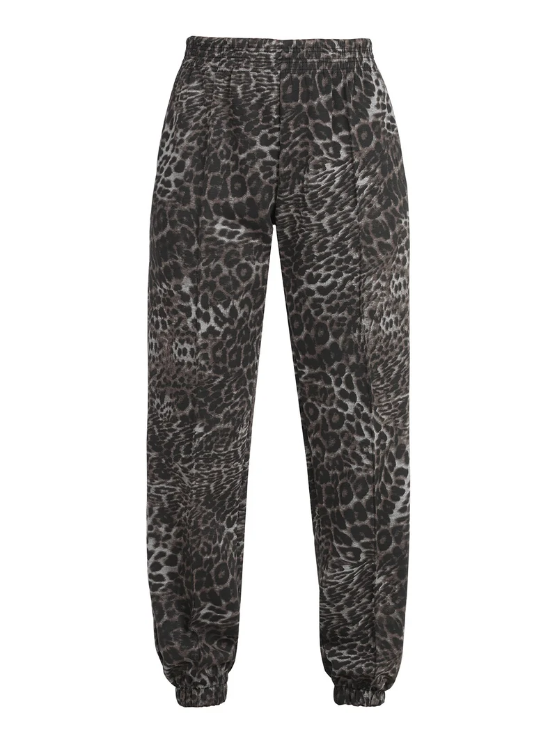 Pantaloni animalier da donna modello jogger - multicolore