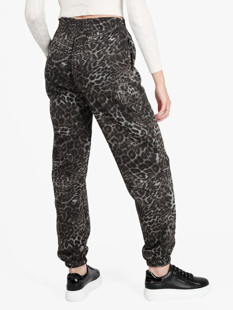 Pantaloni animalier da donna modello jogger - multicolore