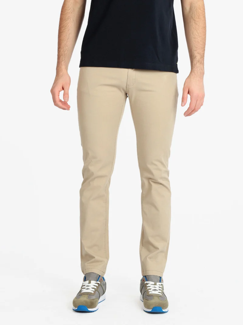 Pantaloni casual da uomo in cotone - sabbia