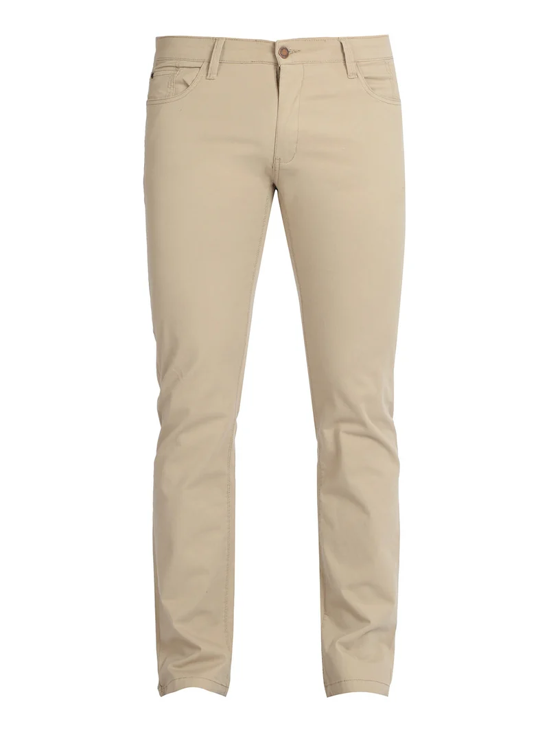 Pantaloni casual da uomo in cotone - sabbia