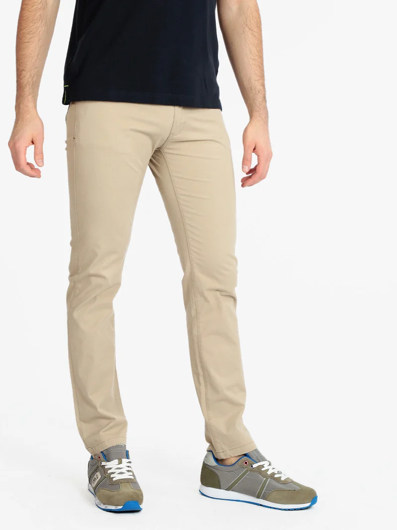 Pantaloni casual da uomo in cotone - sabbia