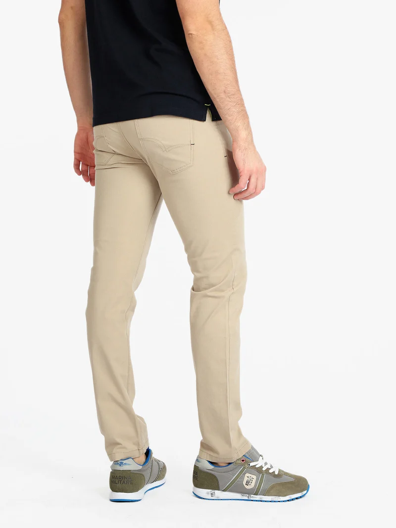 Pantaloni casual da uomo in cotone - sabbia