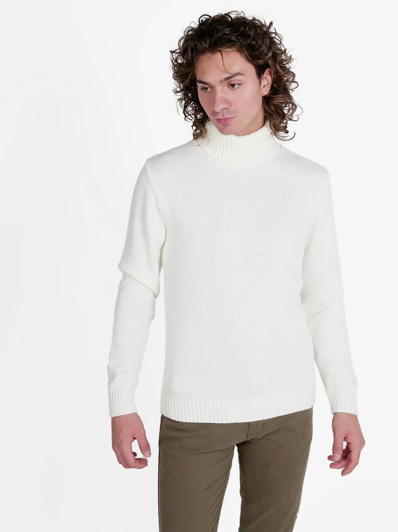 Maglione da uomo dolcevita - bianco