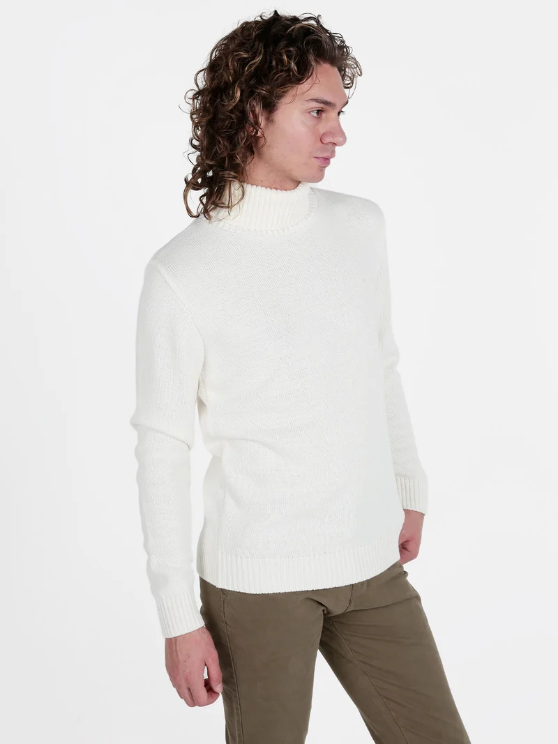 Maglione da uomo dolcevita - bianco