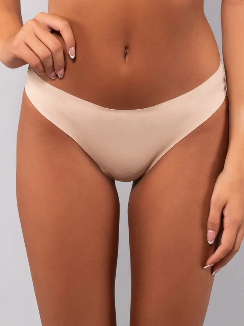 Slip donna taglio laser in cotone e pizzo - nudo
