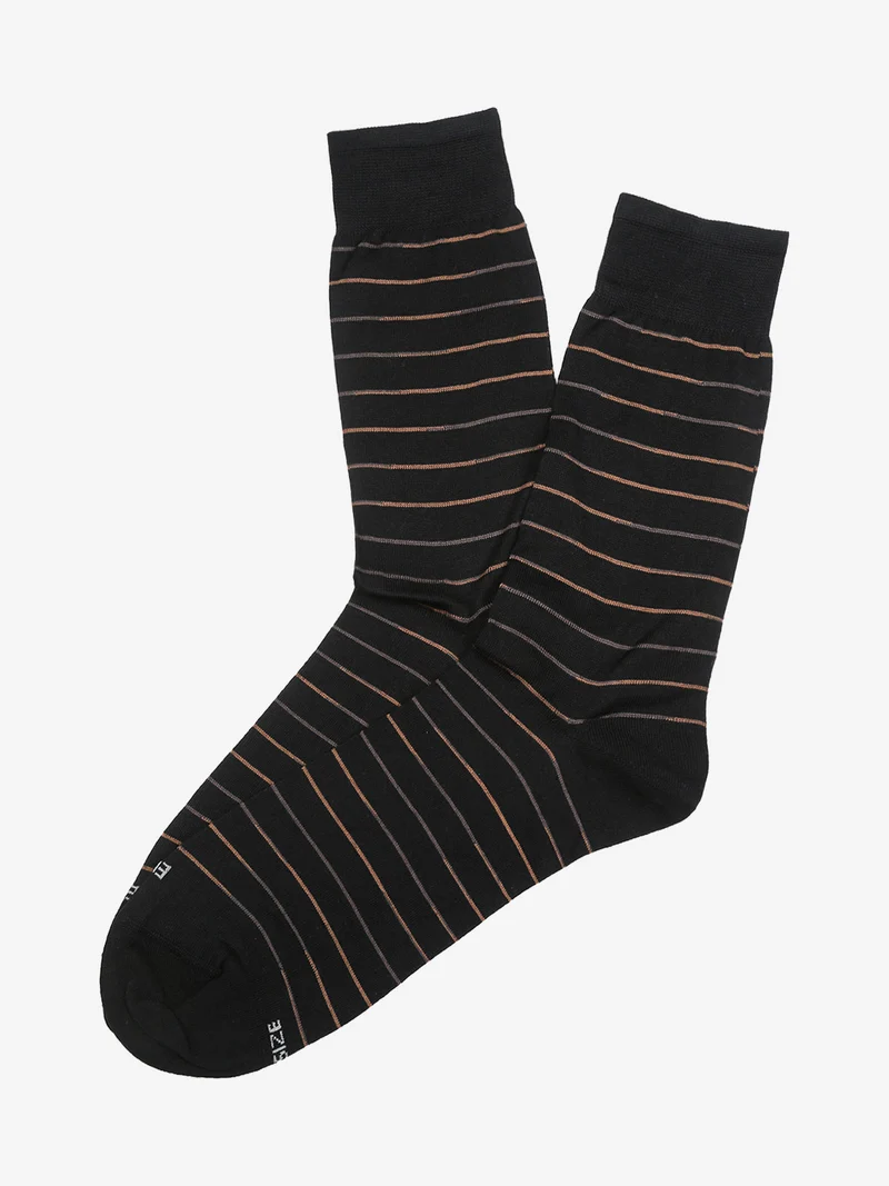 Calza corta da uomo in filo di scozia - nero
