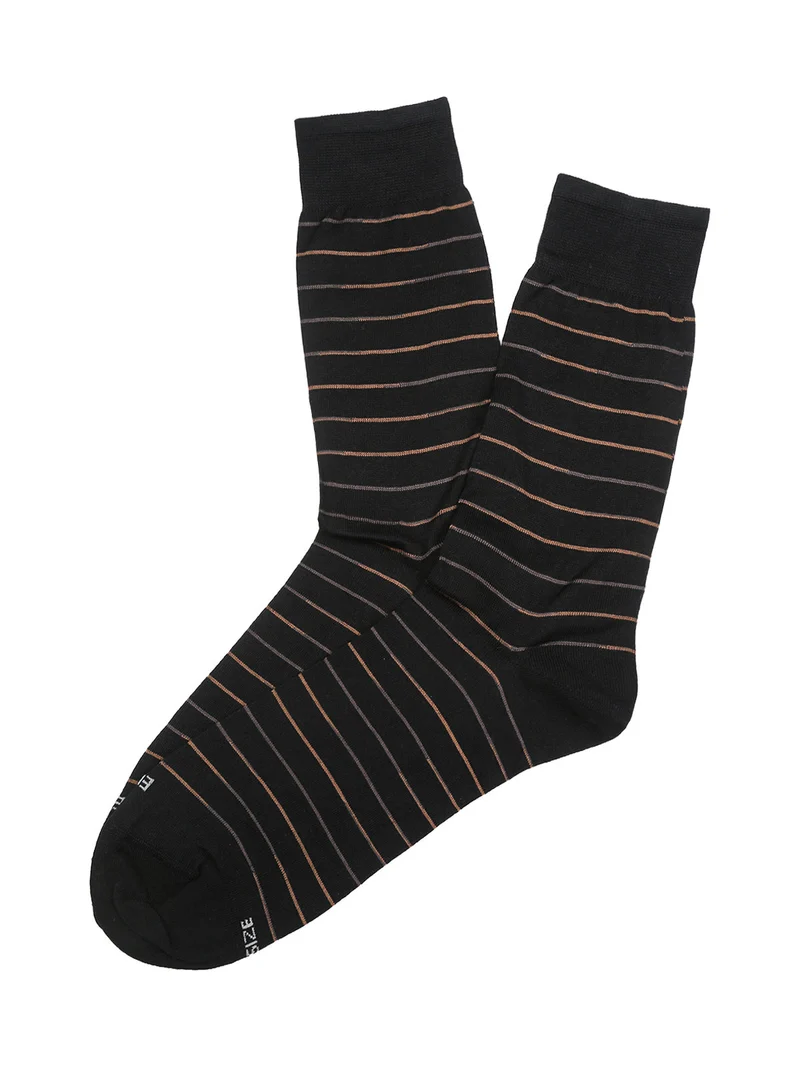 Calza corta da uomo in filo di scozia - nero