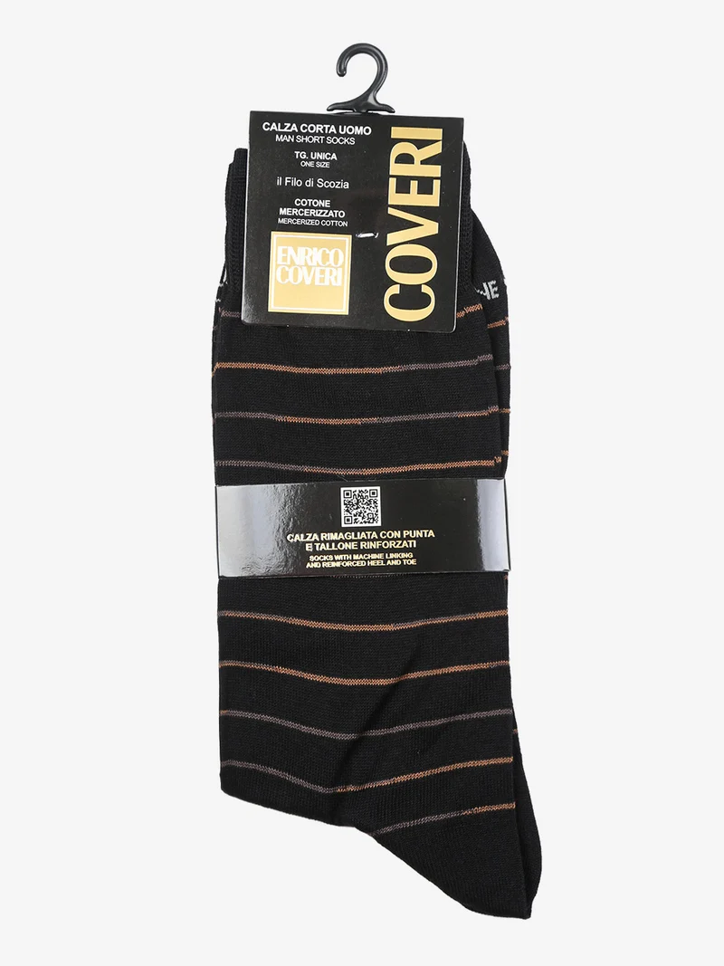 Calza corta da uomo in filo di scozia - nero