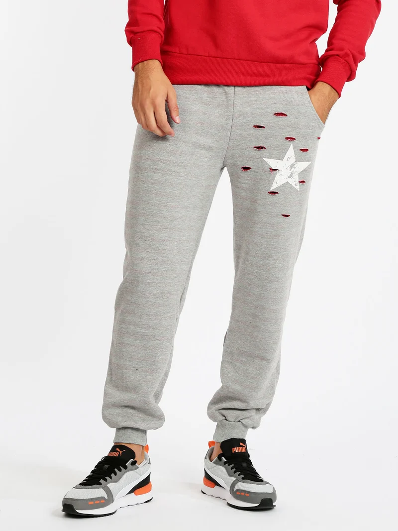 Pantaloni sportivi in felpa uomo con stampa