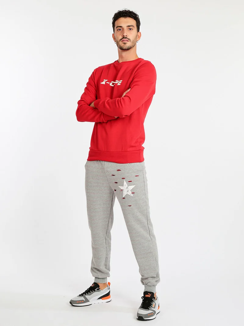 Pantaloni sportivi in felpa uomo con stampa
