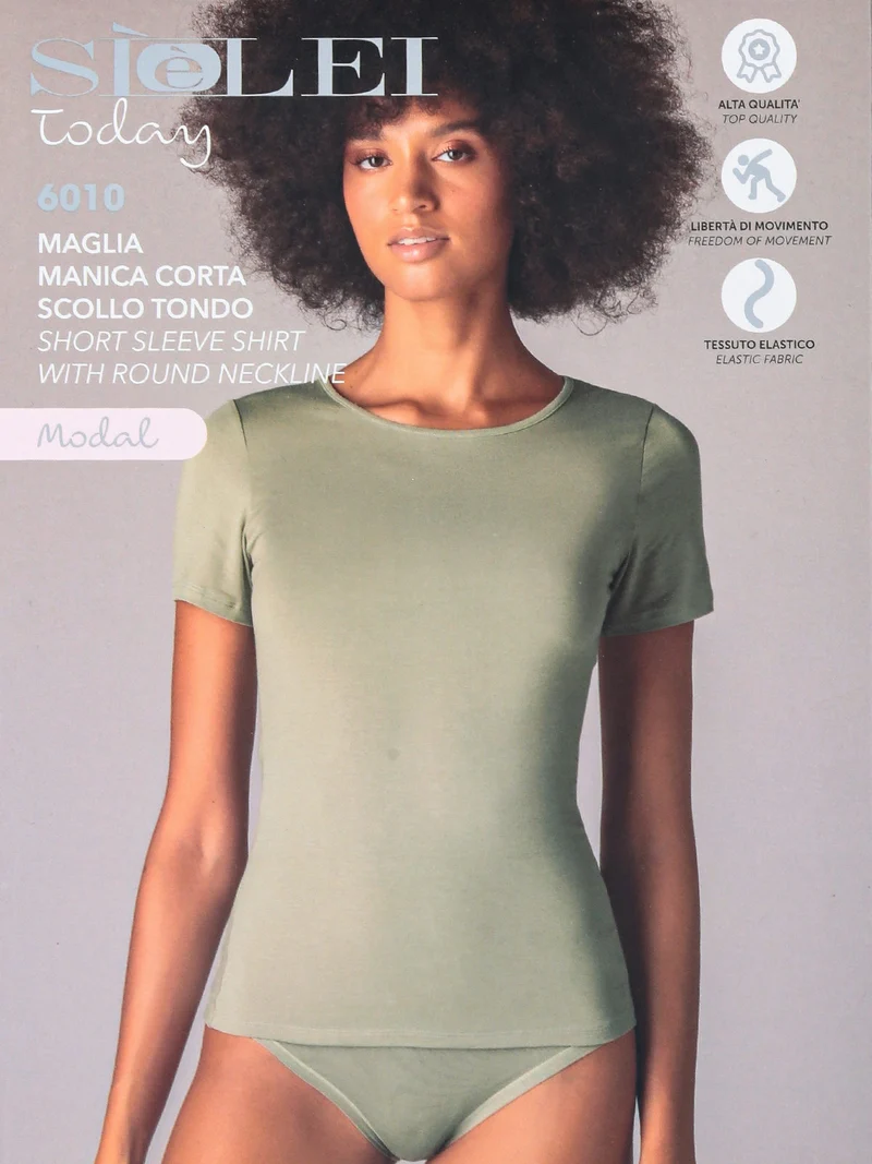 T-shirt intima donna in modal - cielo