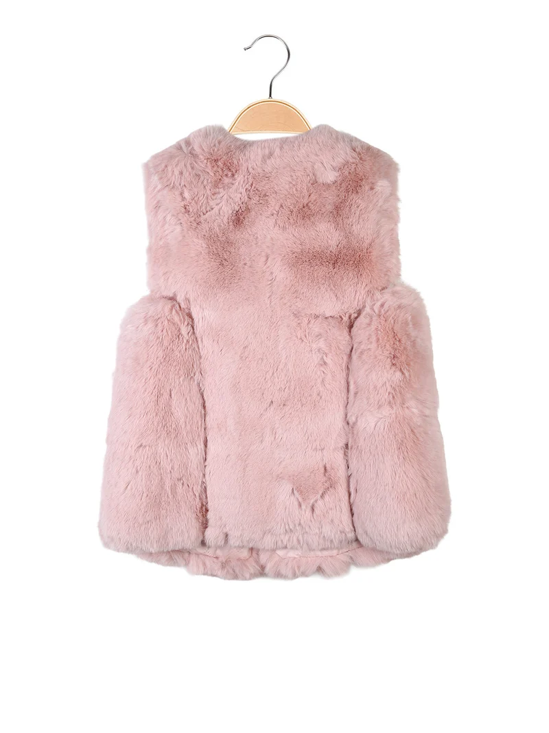 Smanicato da bambina in ecopelliccia - rosa