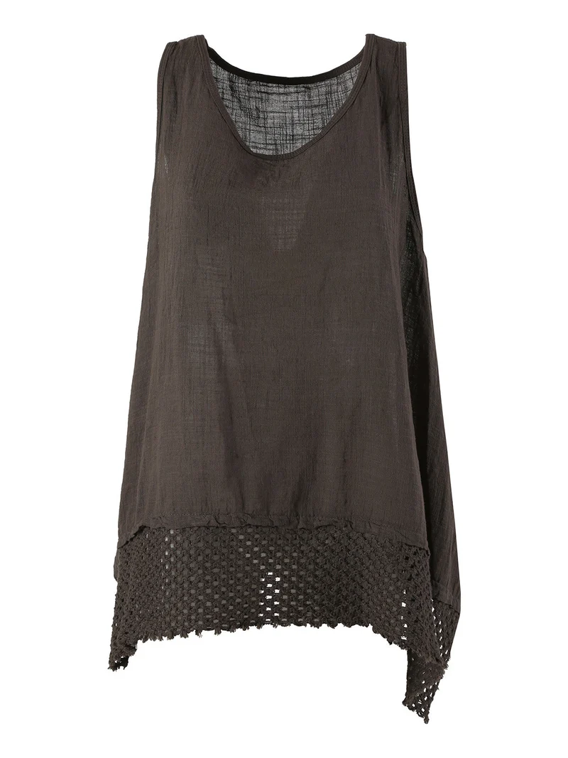 Top donna oversize in cotone - marrone