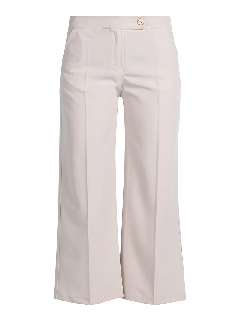 Pantaloni da donna crop a palazzo - beige
