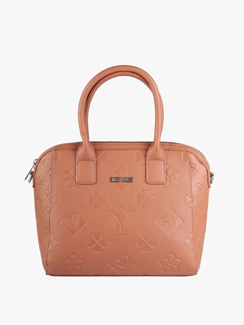 Borsa frame da donna con doppi manici - marrone