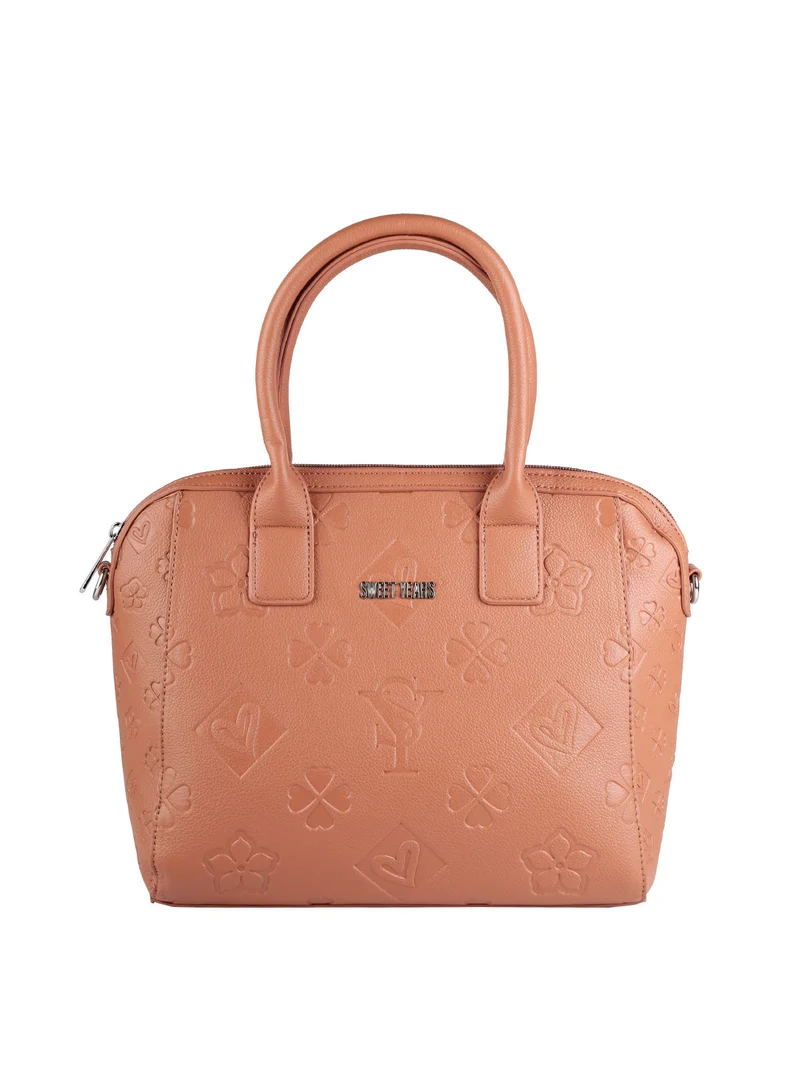 Borsa frame da donna con doppi manici - marrone