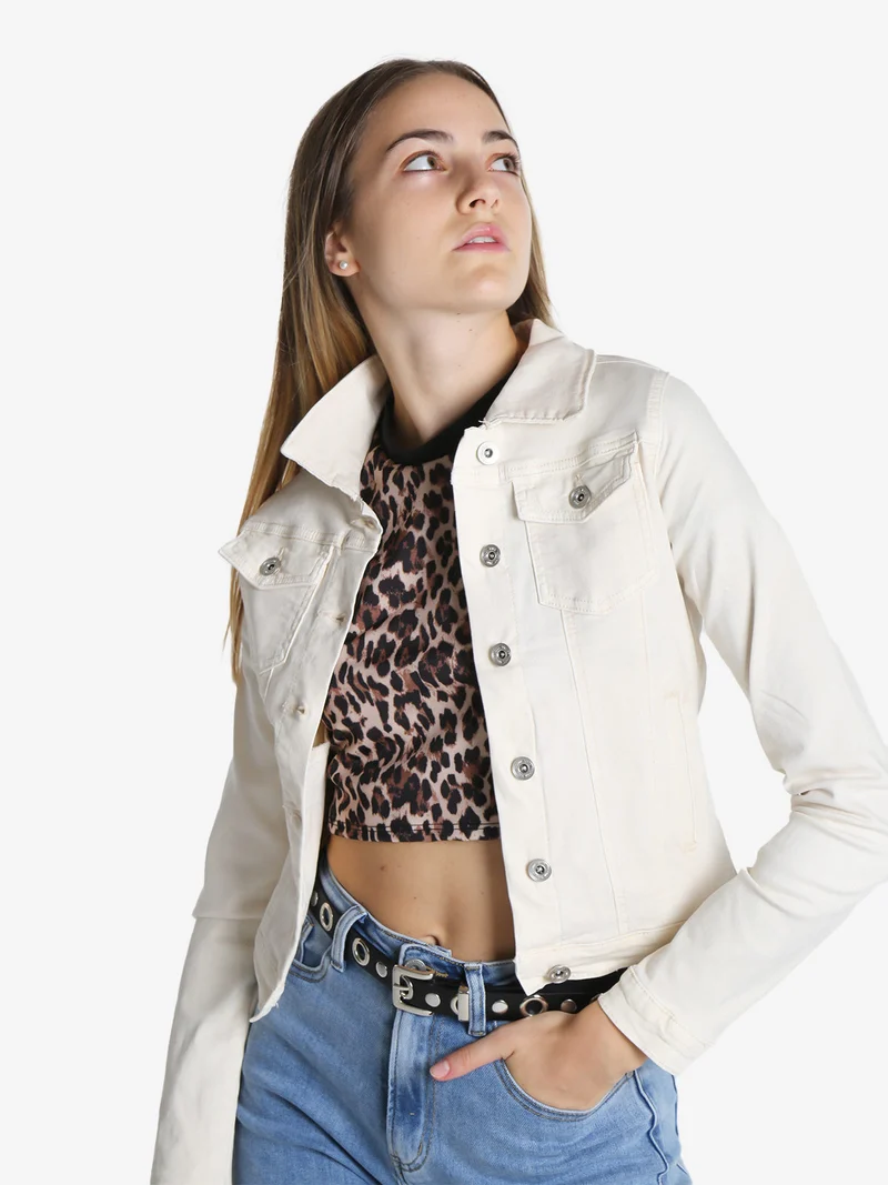 Giacca in jeans donna - panna