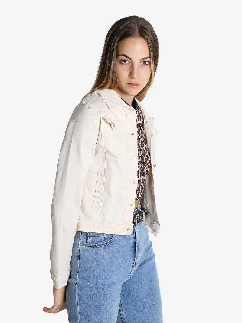 Giacca in jeans donna - panna