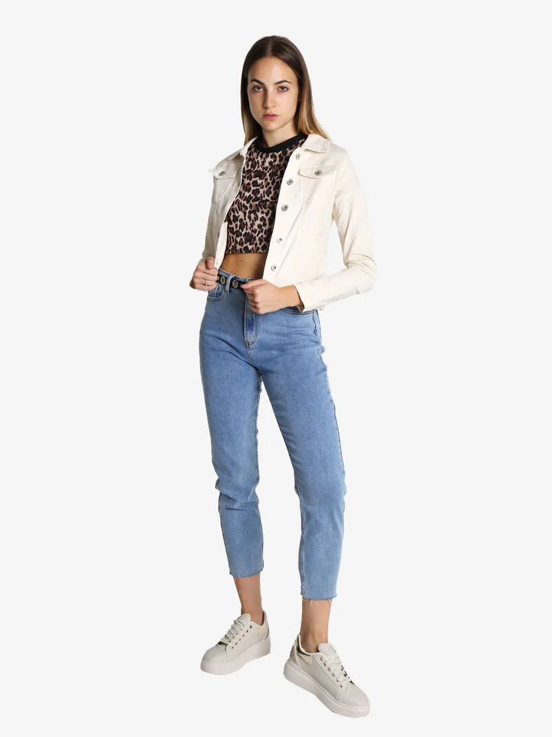 Giacca in jeans donna - panna
