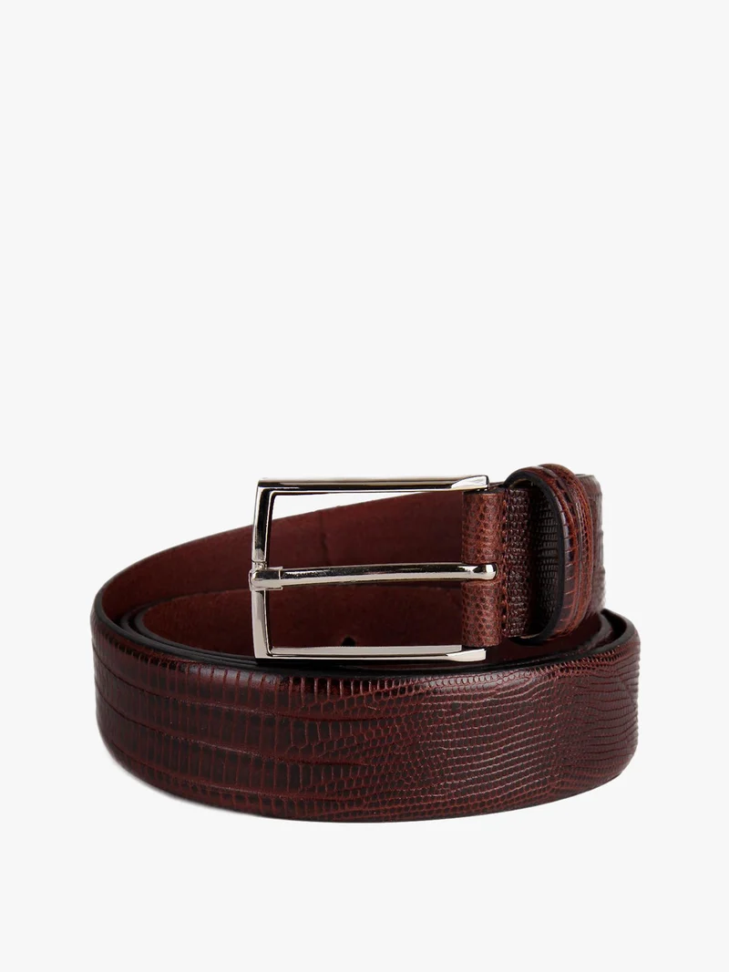 Cintura in pelle effetto serpente - oro