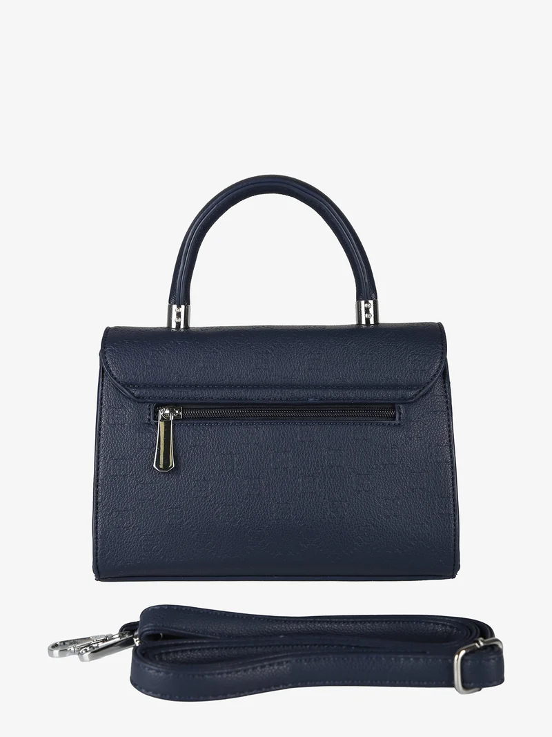 Borsa a mano da donna con patta e chiusura a girello - blu scuro