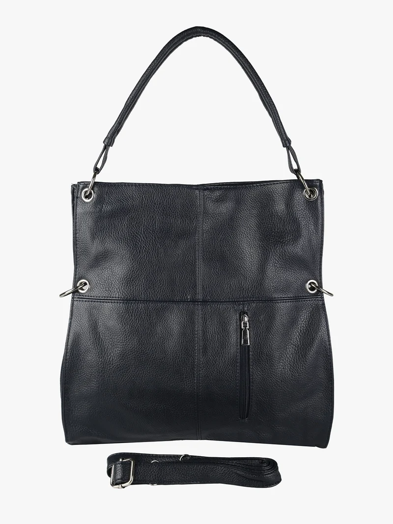 Borsa hobo da donna in ecopelle - blu scuro