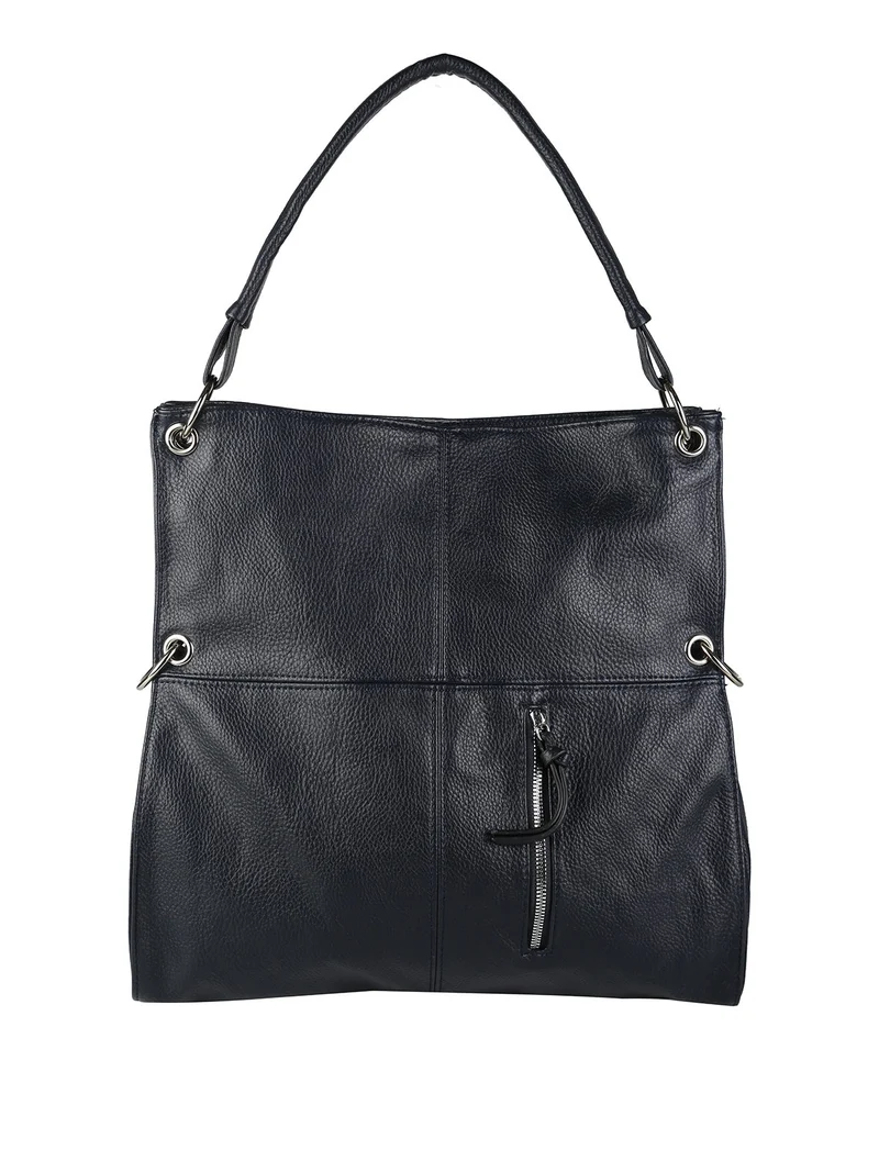 Borsa hobo da donna in ecopelle - blu scuro