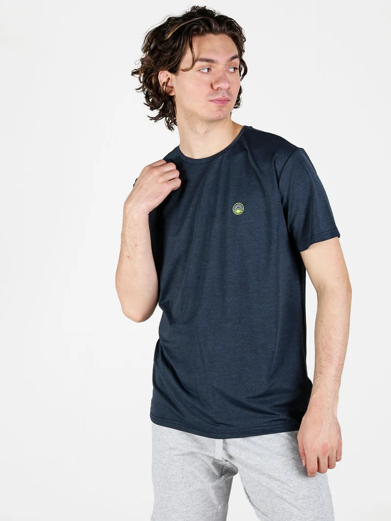 T-shirt sportiva da uomo in tessuto tecnico - blu scuro