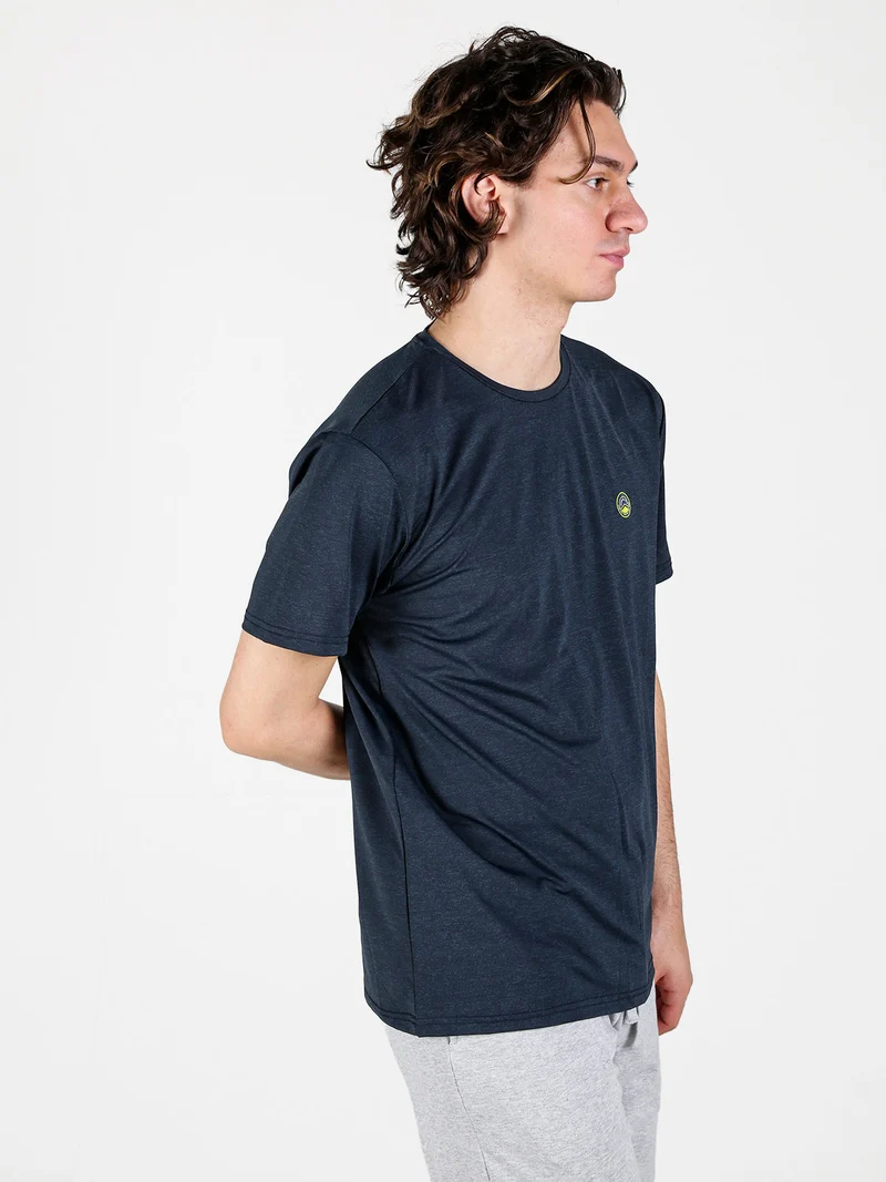 T-shirt sportiva da uomo in tessuto tecnico - blu scuro
