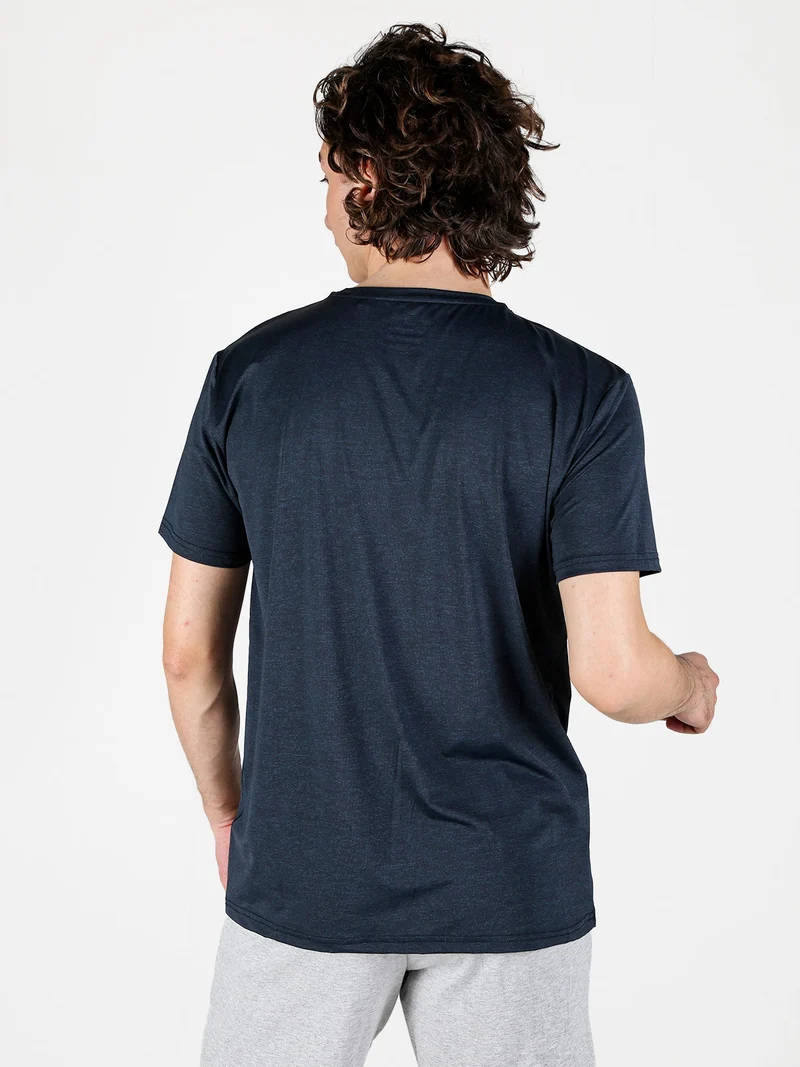 T-shirt sportiva da uomo in tessuto tecnico - blu scuro