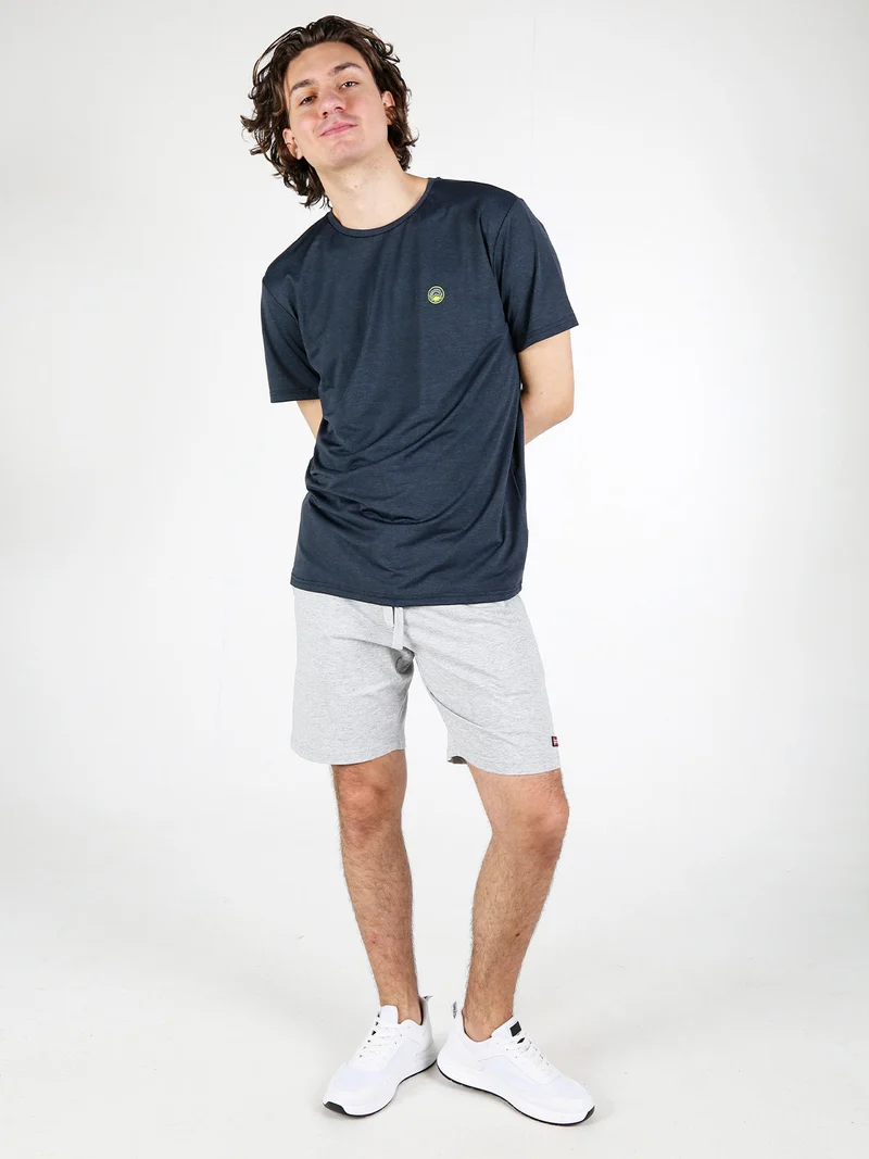 T-shirt sportiva da uomo in tessuto tecnico - blu scuro
