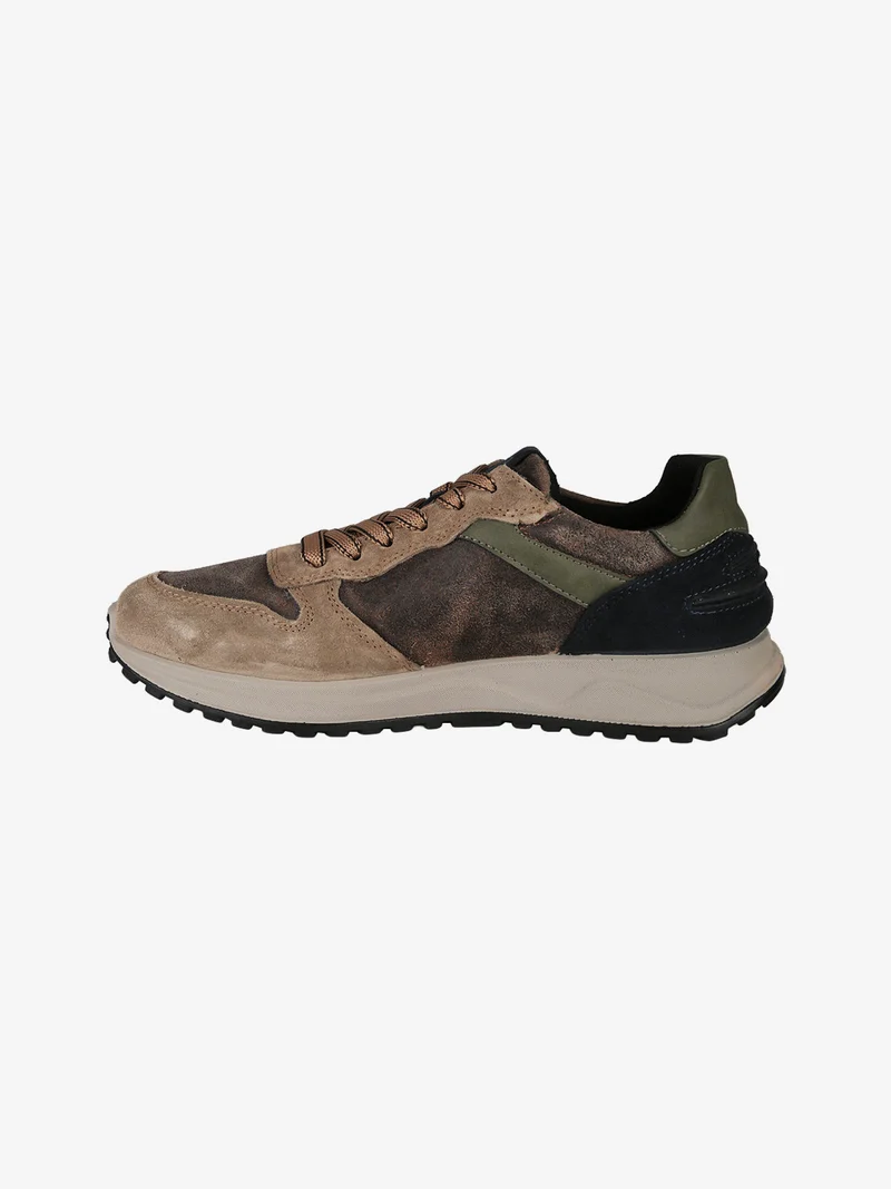 Sneakers uomo stringate in pelle scamosciata - multicolore