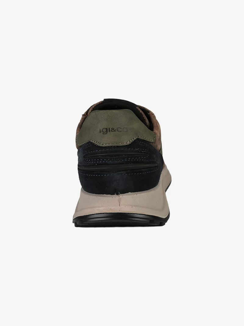 Sneakers uomo stringate in pelle scamosciata - multicolore