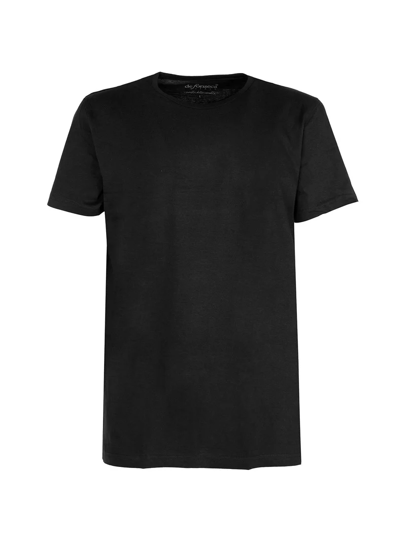 T-shirt intima girocollo da uomo in cotone - nero