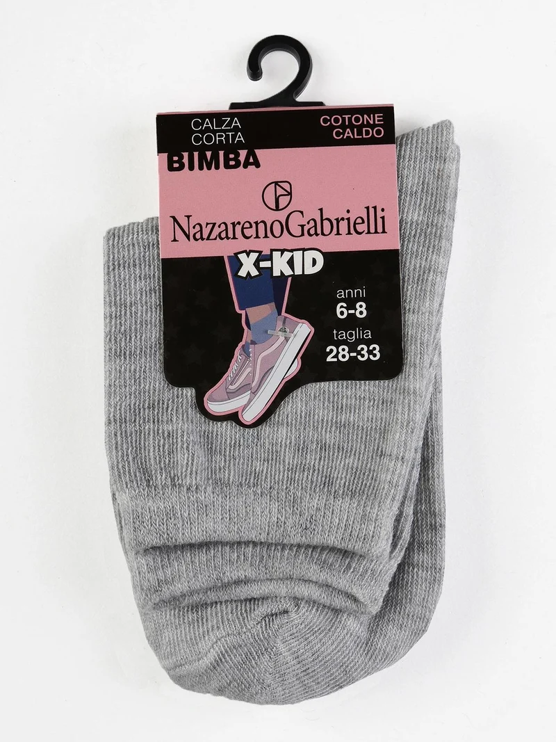 Calze corte in caldo cotone - grigio chiaro