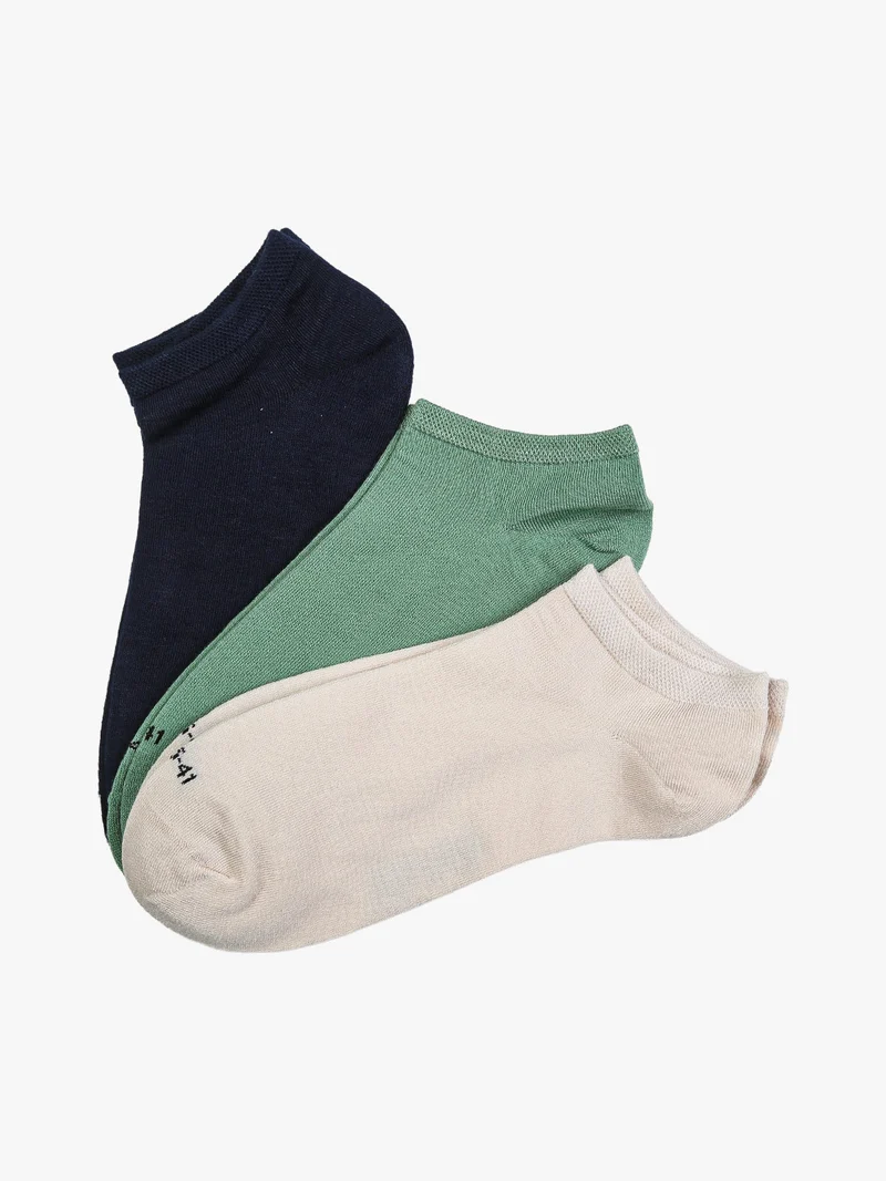 Confezione da 3 paia di calze sneakers da donna in bamboo - verde