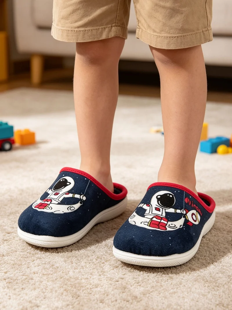 Pantofole bambino con disegno - blu