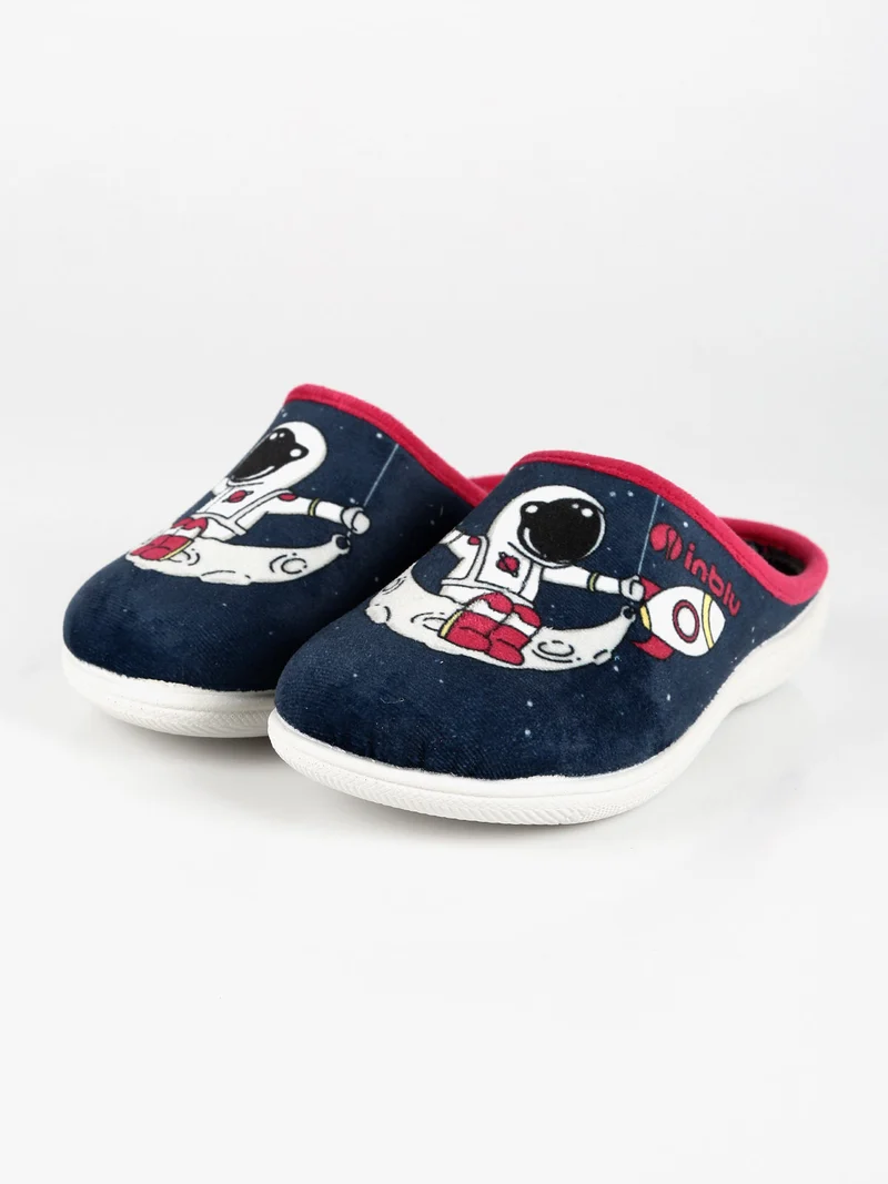 Pantofole bambino con disegno - blu