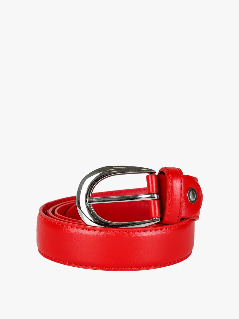 Cintura donna in ecopelle con fibbia - rosso