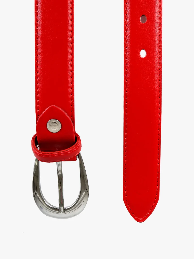 Cintura donna in ecopelle con fibbia - rosso