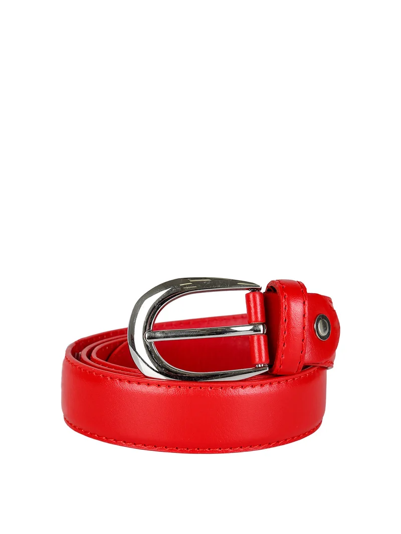 Cintura donna in ecopelle con fibbia - rosso