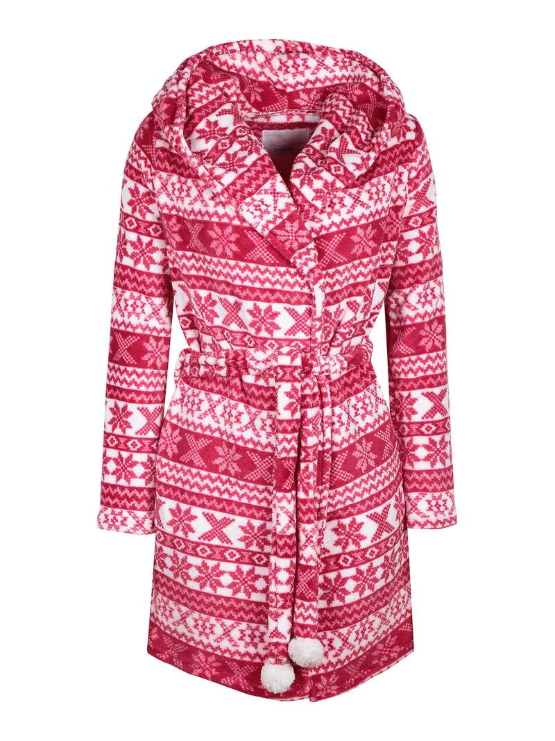 Vestaglia natalizia donna con cappuccio - rosso