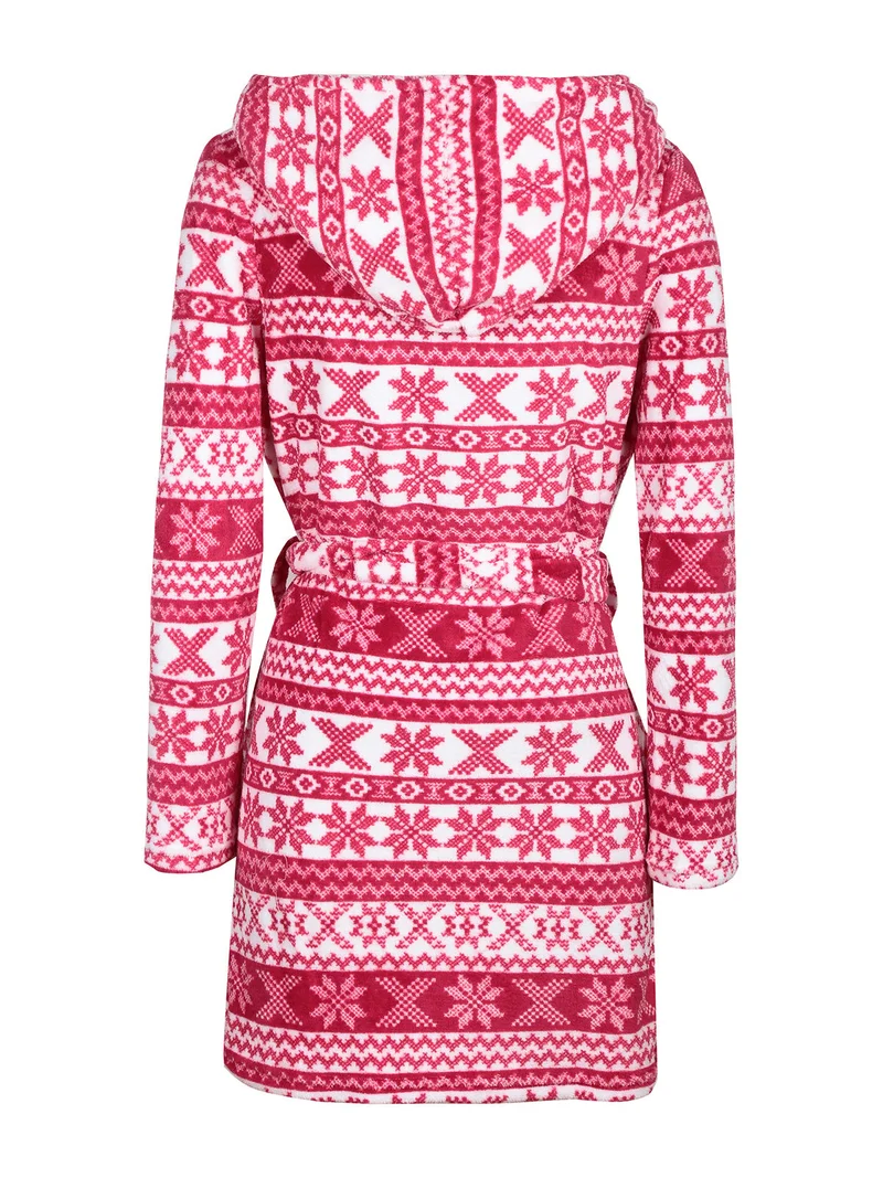 Vestaglia natalizia donna con cappuccio - rosso