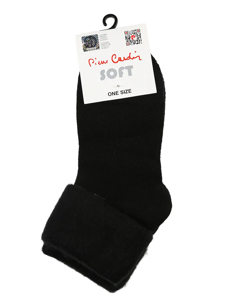Calze soft donna con bordo di pelo - nero