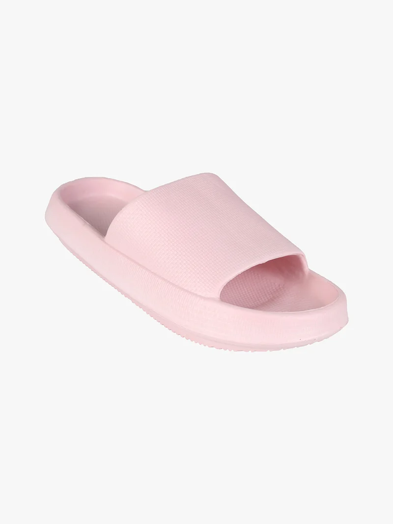 Ciabatte donna in gomma con suola rialzata - rosa