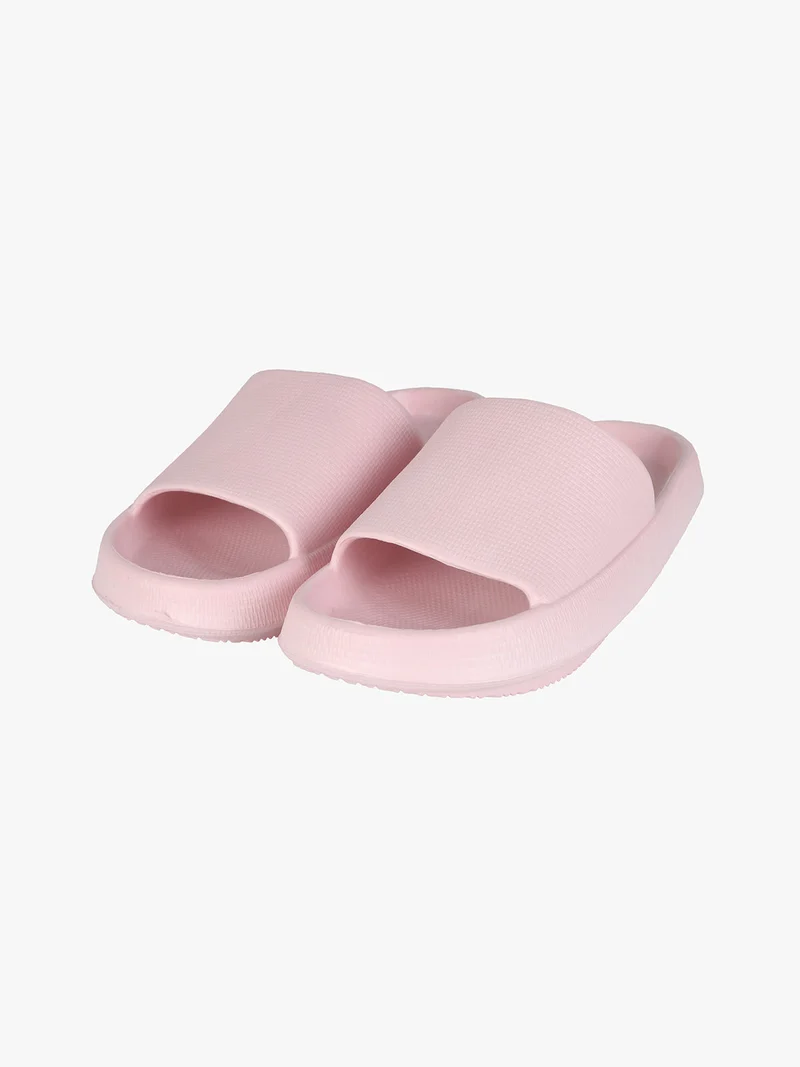 Ciabatte donna in gomma con suola rialzata - rosa