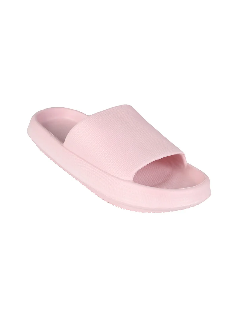 Ciabatte donna in gomma con suola rialzata - rosa